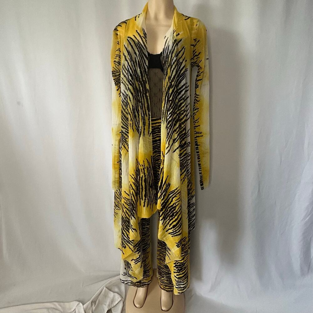 Petit Pois Viviana G Tiger Print Mesh 2Pc Set Cardigan Pants Petite